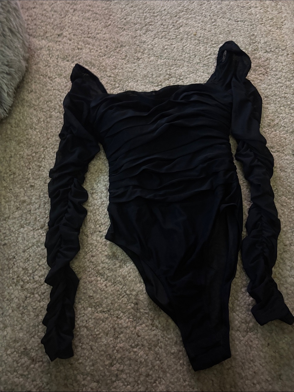 Kids Black Ruffled One-Piece Swimsuit